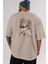 Himiko Toga Anime Arka Baskılı Bej Oversize T-Shirt %100 Pamuk Erkek Kadın 5