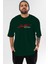 Limited Edition Ön Baskılı Zümrüt Yeşili Oversize T-Shirt Erkek Kadın Bisiklet Yaka 1