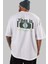 Time Is Original Arka Baskılı Beyaz Oversize T-Shirt Erkek Kadın Bisiklet Yaka 2