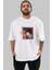 Spike Spiegel Ön Baskılı Beyaz Oversize T-Shirt Erkek Kadın Bisiklet Yaka 1