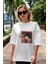 Spike Spiegel Ön Baskılı Beyaz Oversize T-Shirt Erkek Kadın Bisiklet Yaka 3