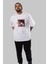 Spike Spiegel Ön Baskılı Beyaz Oversize T-Shirt Erkek Kadın Bisiklet Yaka 5