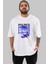 Politics Is A Lie Ön Baskılı Beyaz Oversize T-Shirt Erkek Kadın Bisiklet Yaka 1
