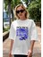 Politics Is A Lie Ön Baskılı Beyaz Oversize T-Shirt Erkek Kadın Bisiklet Yaka 2