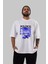 Politics Is A Lie Ön Baskılı Beyaz Oversize T-Shirt Erkek Kadın Bisiklet Yaka 5