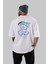 Cant Bear Anymore Arka Baskılı Beyaz Oversize T-Shirt Erkek Kadın Bisiklet Yaka 4