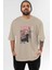 Yuno Gasai 5 Anime Ön Baskılı Bej Oversize T-Shirt Erkek Kadın 1