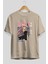 Yuno Gasai 5 Anime Ön Baskılı Bej Oversize T-Shirt Erkek Kadın 2