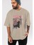 Yuno Gasai 5 Anime Ön Baskılı Bej Oversize T-Shirt Erkek Kadın 5