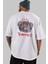 Done With It Bear Arka Baskılı Beyaz Oversize T-Shirt Erkek Kadın Bisiklet Yaka 1