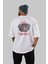 Done With It Bear Arka Baskılı Beyaz Oversize T-Shirt Erkek Kadın Bisiklet Yaka 3