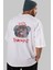 Done With It Bear Arka Baskılı Beyaz Oversize T-Shirt Erkek Kadın Bisiklet Yaka 4