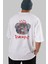 Done With It Bear Arka Baskılı Beyaz Oversize T-Shirt Erkek Kadın Bisiklet Yaka 5