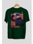 Satoru Gojo 2 Anime Arka Baskılı Zümrüt Yeşili Oversize T-Shirt Pamuk Erkek Kadın 2