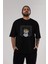 Thinking Out Loud Ön Baskılı Siyah Oversize T-Shirt Erkek Kadın Bisiklet Yaka 1