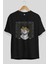 Thinking Out Loud Ön Baskılı Siyah Oversize T-Shirt Erkek Kadın Bisiklet Yaka 5