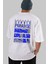 Summer Paradise Arka Baskılı Beyaz Oversize T-Shirt Erkek Kadın Bisiklet Yaka 1