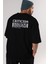 Criticism Streetwear Arka Baskılı Siyah Oversize T-Shirt Erkek Kadın Bisiklet Yaka 4