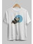 Panda Love Hanging Ön Baskılı Beyaz Oversize T-Shirt Erkek Kadın Bisiklet Yaka 1
