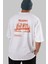 Busan Arka Baskılı Beyaz Oversize T-Shirt Erkek Kadın Bisiklet Yaka 1