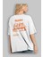 Busan Arka Baskılı Beyaz Oversize T-Shirt Erkek Kadın Bisiklet Yaka 3
