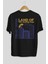 Tokyo Arka Baskılı Siyah Oversize T-Shirt Erkek Kadın Bisiklet Yaka 2