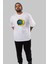 Astrojump With Snowmobile Ön Baskılı Beyaz Oversize T-Shirt Erkek Kadın Bisiklet Yaka 3