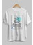 Retro Japanese Ön Baskılı Beyaz Oversize T-Shirt Erkek Kadın Bisiklet Yaka 3