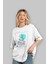 Retro Japanese Ön Baskılı Beyaz Oversize T-Shirt Erkek Kadın Bisiklet Yaka 5