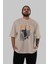 Kei Tsukishima 2 Anime Ön Baskılı Bej Oversize T-Shirt Erkek Kadın 4
