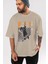 Kei Tsukishima 2 Anime Ön Baskılı Bej Oversize T-Shirt Erkek Kadın 5