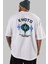 Kyoto Mix Traditional Arka Baskılı Beyaz Oversize T-Shirt Erkek Kadın Bisiklet Yaka 3