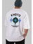 Kyoto Mix Traditional Arka Baskılı Beyaz Oversize T-Shirt Erkek Kadın Bisiklet Yaka 4