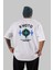 Kyoto Mix Traditional Arka Baskılı Beyaz Oversize T-Shirt Erkek Kadın Bisiklet Yaka 5