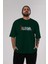 Illegal Ön Baskılı Zümrüt Yeşili Oversize T-Shirt Erkek Kadın Bisiklet Yaka 5
