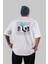 Culture Streetwear Yazılı Arka Baskılı Beyaz Oversize T-Shirt Erkek Kadın Bisiklet Yaka 5