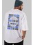 Who Is The King Yazılı Arka Baskılı Beyaz Oversize T-Shirt Erkek Kadın Bisiklet Yaka 3