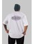 Genesis Arka Baskılı Beyaz Oversize T-Shirt Erkek Kadın Bisiklet Yaka 3