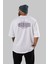 Genesis Arka Baskılı Beyaz Oversize T-Shirt Erkek Kadın Bisiklet Yaka 1