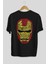 Iron Man Arka Baskılı Siyah Oversize T-Shirt Erkek Kadın Bisiklet Yaka 2