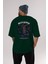 Mihawk Anime Arka Baskılı Zümrüt Yeşili Oversize T-Shirt Pamuk Erkek Kadın 5