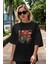 Ronin Ön Baskılı Siyah Oversize T-Shirt Erkek Kadın Bisiklet Yaka 3