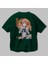 Chiyo Sakura 5 Anime Arka Baskılı Zümrüt Yeşili Oversize T-Shirt Pamuk Erkek Kadın 3