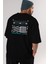 Hokkaido Home Arka Baskılı Siyah Oversize T-Shirt Erkek Kadın Bisiklet Yaka 2