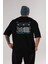 Hokkaido Home Arka Baskılı Siyah Oversize T-Shirt Erkek Kadın Bisiklet Yaka 3