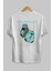 Cold Heart Arka Baskılı Beyaz Oversize T-Shirt Erkek Kadın Bisiklet Yaka 1