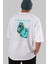 Cold Heart Arka Baskılı Beyaz Oversize T-Shirt Erkek Kadın Bisiklet Yaka 2