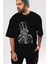 I Want You Skull Ön Baskılı Siyah Oversize T-Shirt Erkek Kadın Bisiklet Yaka 1