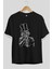 I Want You Skull Ön Baskılı Siyah Oversize T-Shirt Erkek Kadın Bisiklet Yaka 2