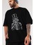 I Want You Skull Ön Baskılı Siyah Oversize T-Shirt Erkek Kadın Bisiklet Yaka 4